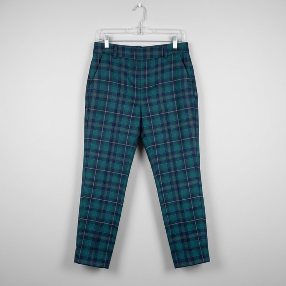 Talbots Pants - Talbots Hampshire Trouser Pants Petite Womens 2P Green/Blue Tartan Plaid Wool